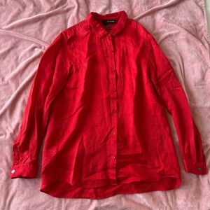 The Kooples Red Silk Viscose Textured Shirt Blouse Size Small – Flawed